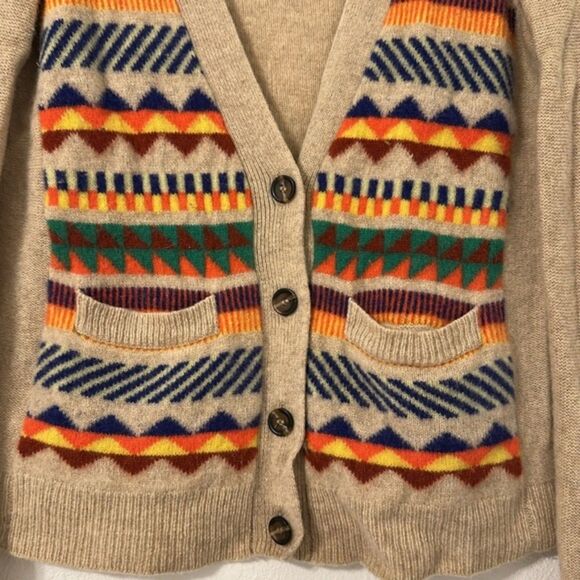 Madewell Wallace Momento Fringe Cardigan Merino Wool Sweater Womans Small Aztec - Picture 3 of 11